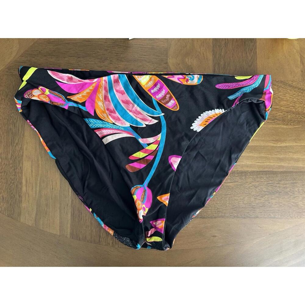 Trina Turk Floral Reversal Hipster Swim Bikini Bottom Size 8 Colorful